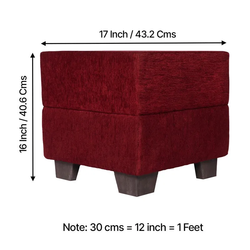Krixon Pine Wood Pouffe - Maroon media 10