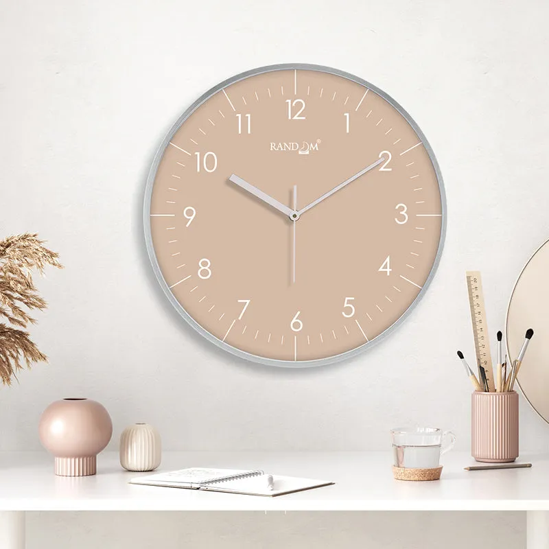 Benot Silver Analog Wall Clock - Peach media 1