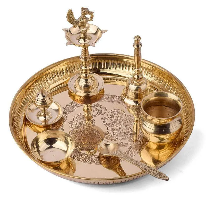 Lakshmi Ganpati Brass Pooja Thali media 4