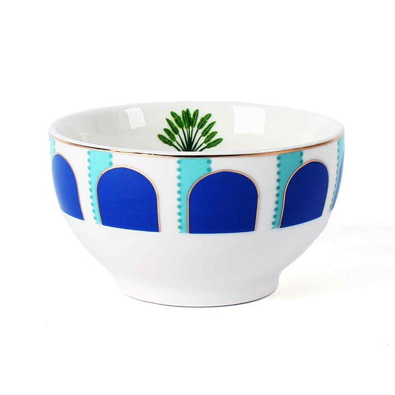 Artisan Pattern 24k Gold Brushed Dinner Set (Blue,White)- 20 Piece Set media 9