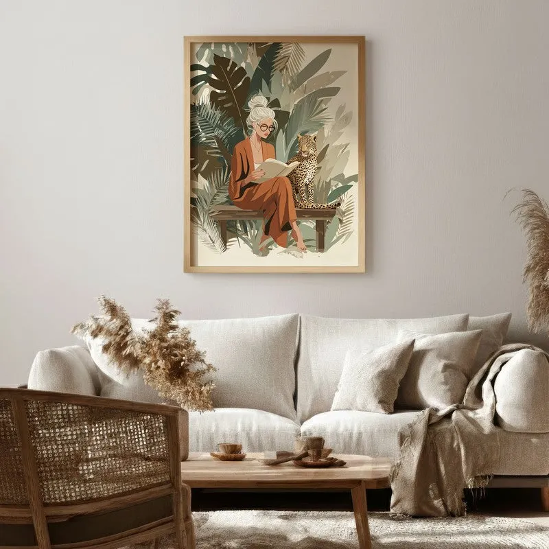 Wild Whimsy Canvas Wall Painting - Brown Frame media 1