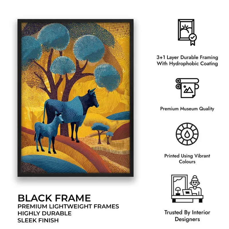 Golden Horizon Canvas Wall Painting With Black Frame media 9