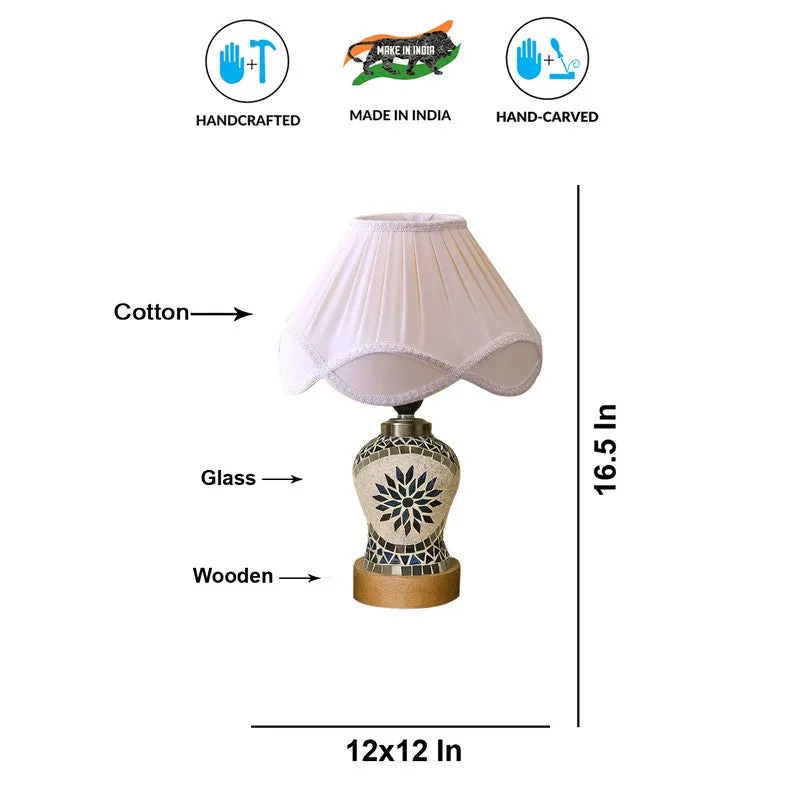 Floranira Arc Pleated Wooden Table Lamp media 9