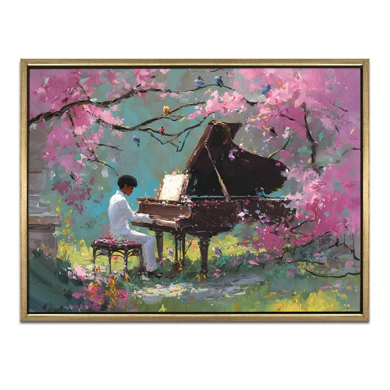 Pink Sonata Canvas Wall Painting With Frame media 3