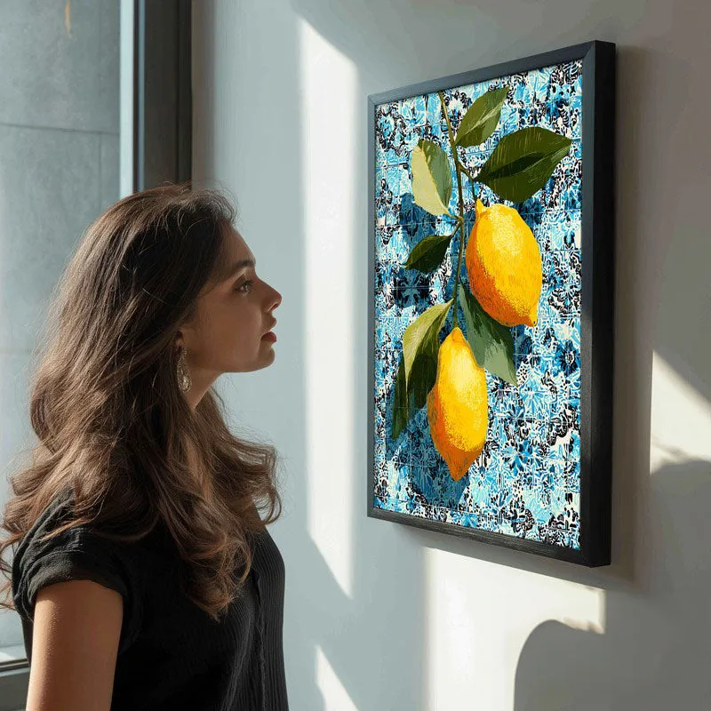 Citrus Splash Canvas Wall Painting - Black Frame media 5