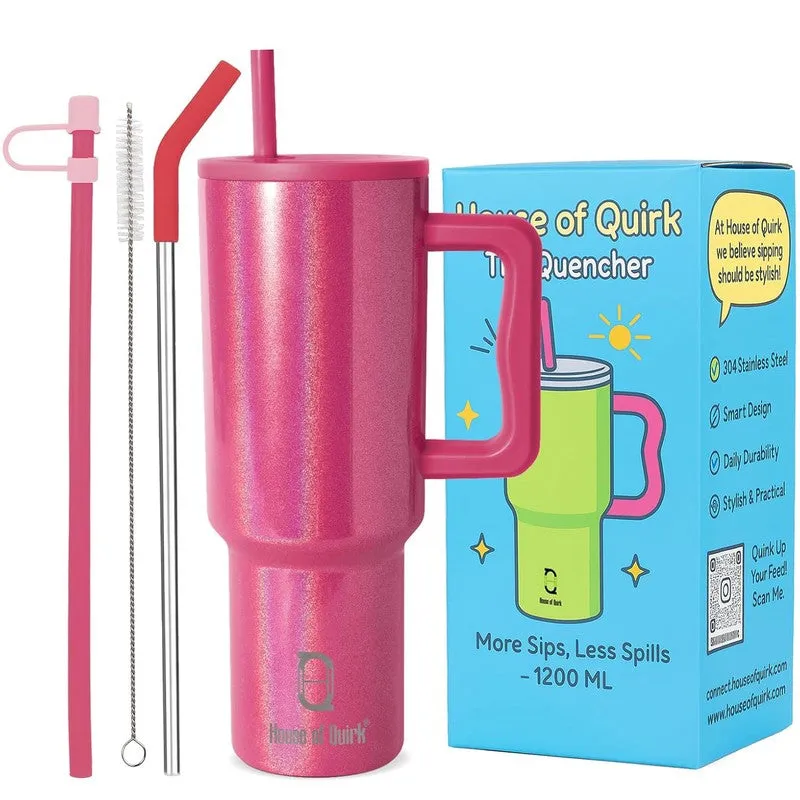Iridescent Stainless Steel Tumbler (1200 ML) - Dark Pink media 5