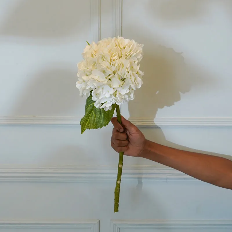 Faux Panicle Hydrangea Flower Stick (White) - 20 CM media 1