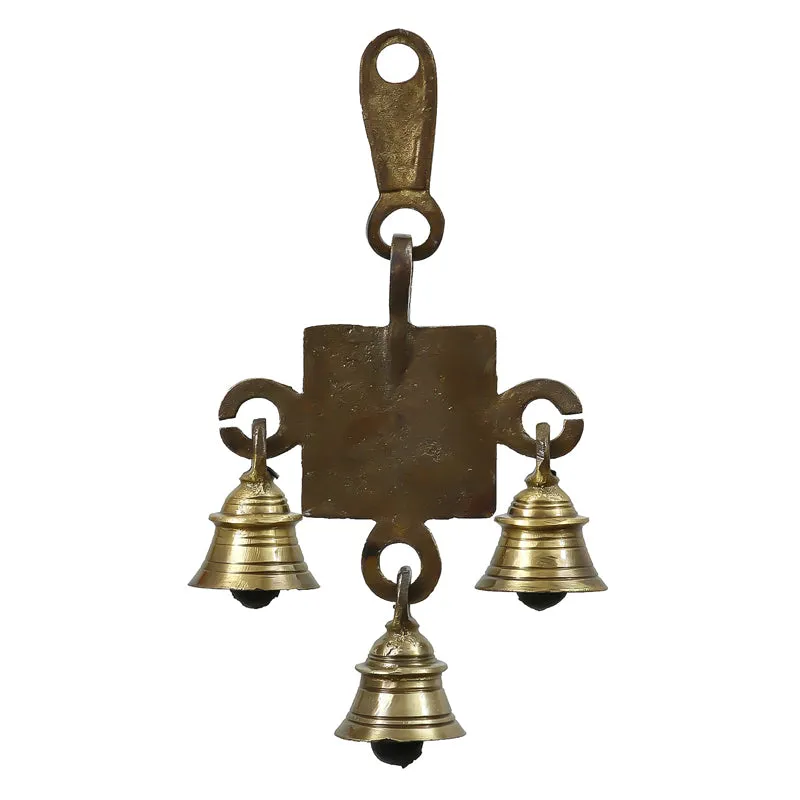 Om Brass Brass Wall Hanging With Bells media 6