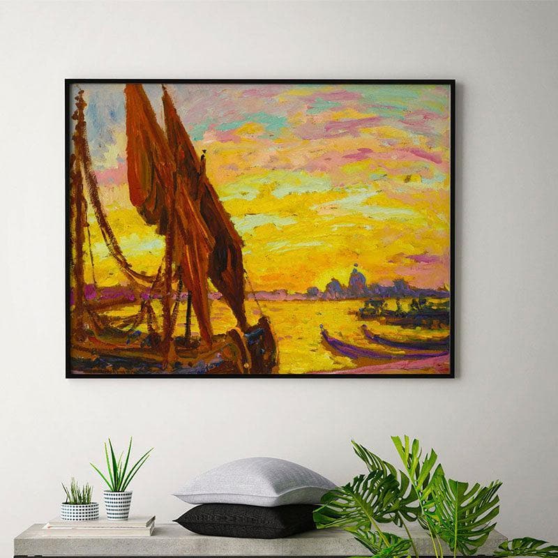 Venice Canvas Wall Painting - Black Frame