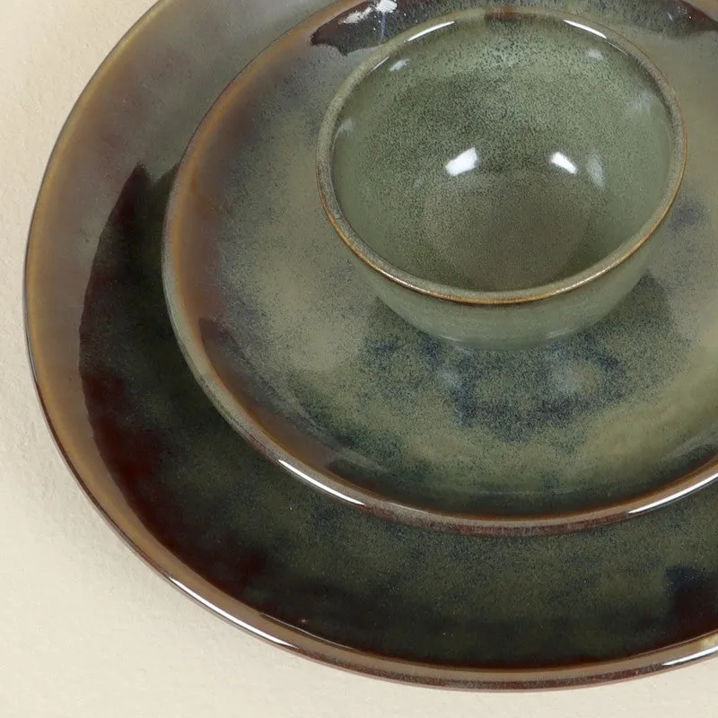 Regal Feast Ceramic Dinner Set (Olive Green) - 10 Piece Set media 8
