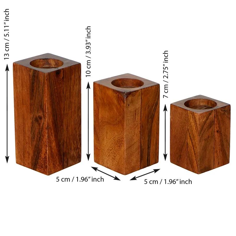Wood & Flame Tea Light Holder - Three Piece Set media 8