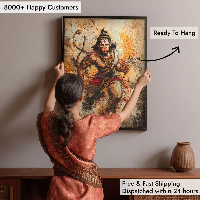 Hanuman Ji Warrior Form Archival Paper Wall Art media 5