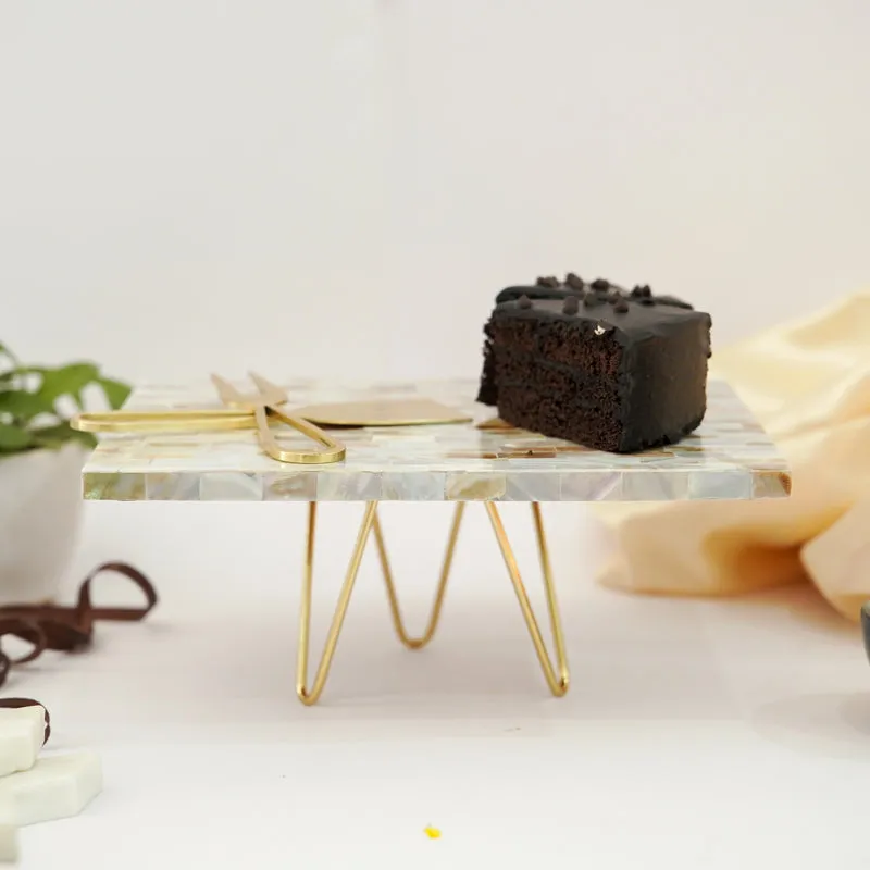Letvo Marble Cake Stand With Metal Base media 1
