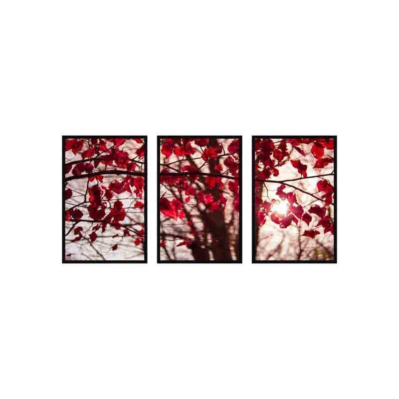 Red Leaves Wall Art - Set Of Three media 4