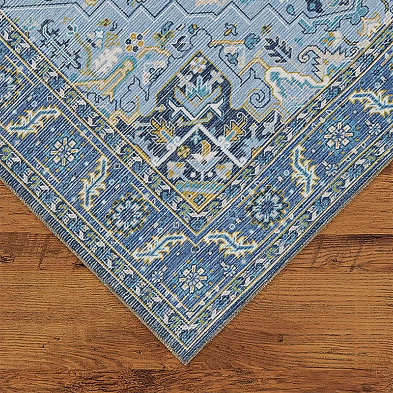 Noah Ethnic Polyester Carpet - Sky Blue media 4