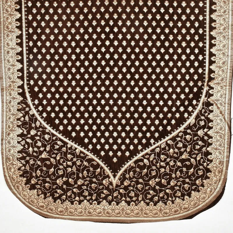 Petite Leaves Chenille Sofa Cover - Coffee Brown media 7