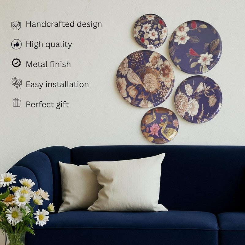 Oriental Blooms Wall Plate - Set Of Five media 6