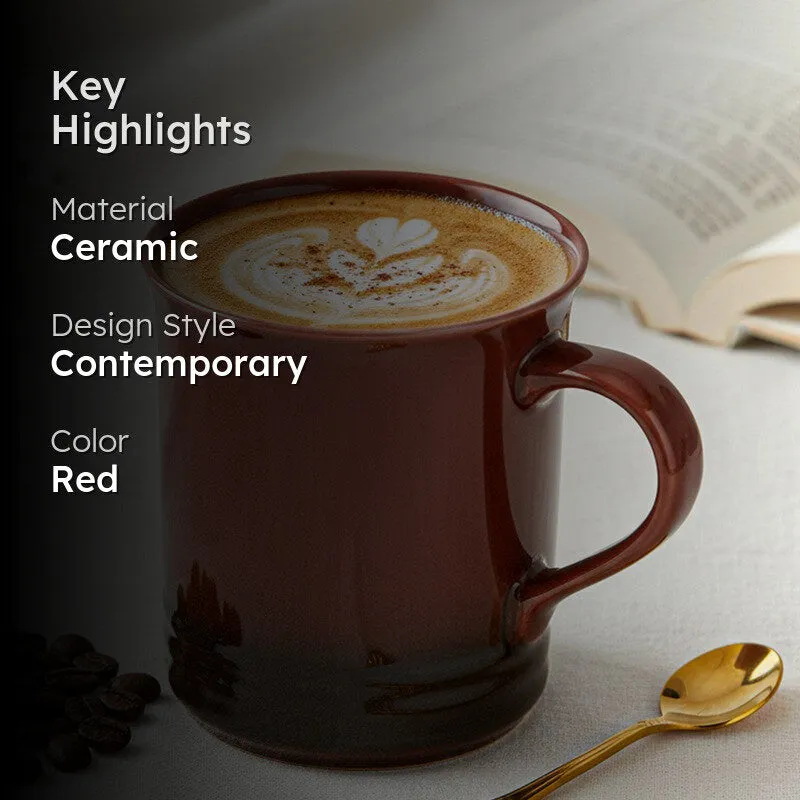 Brew Ceramic Coffee Mug (450 mL) - Deep Red media 2