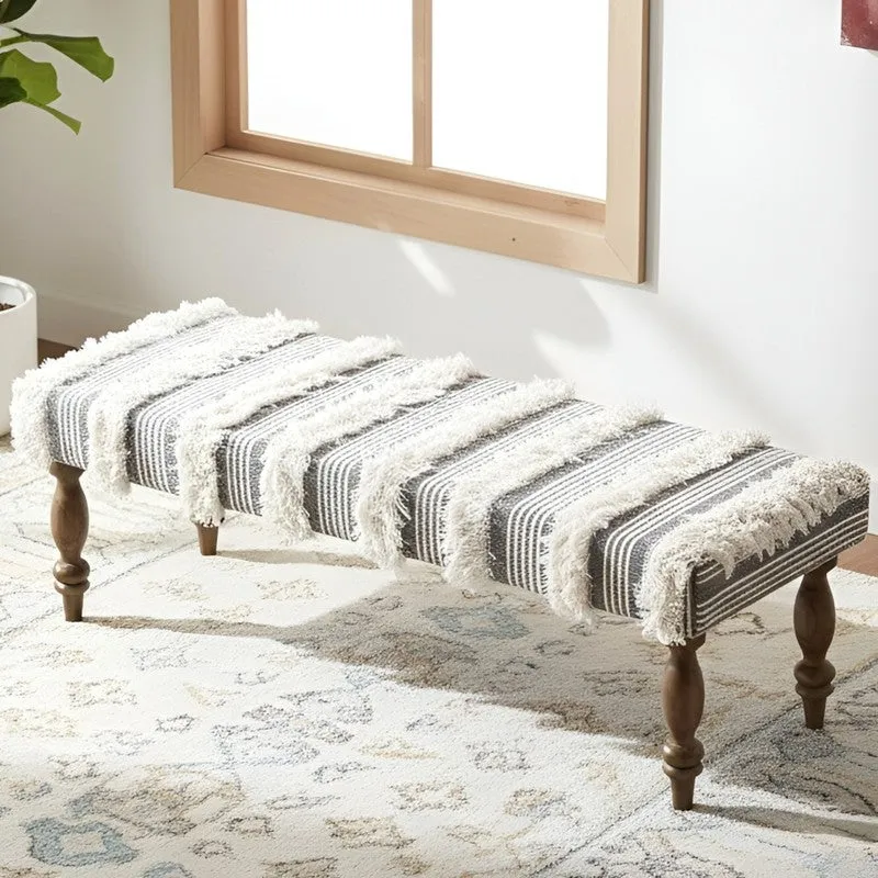 Aurex Sheesham Wooden Bench - Grey media 1