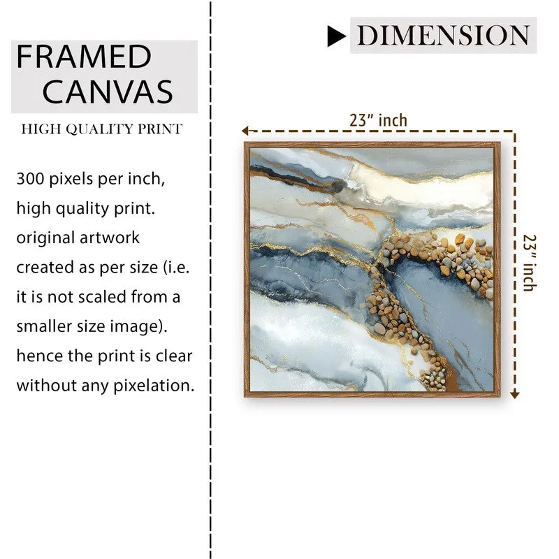 Golden Flow Canvas Wall Art With Frame media 9