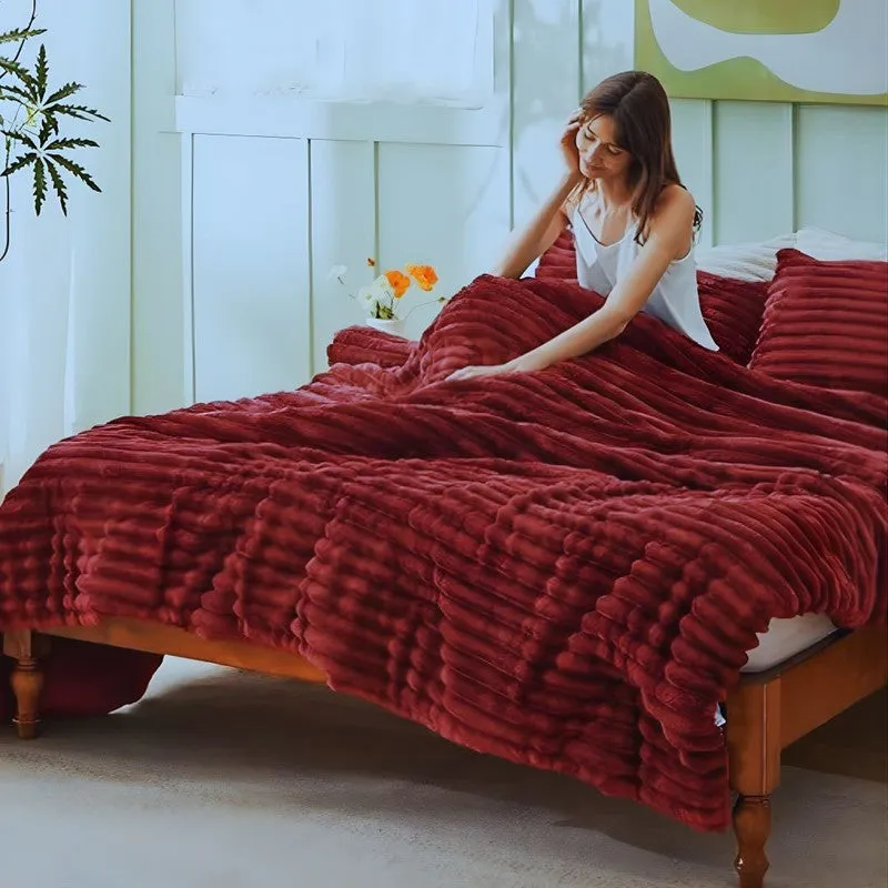 Pure Drape Comfort (Maroon) Bedding Set - Four Piece Set media 4