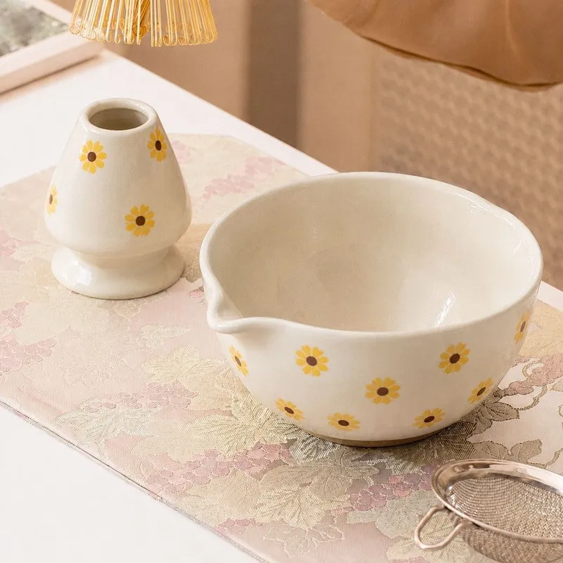 Kohana Ceramic Matcha Bowl & Whisk Holder Set (450 mL) - Two Piece Set media 1