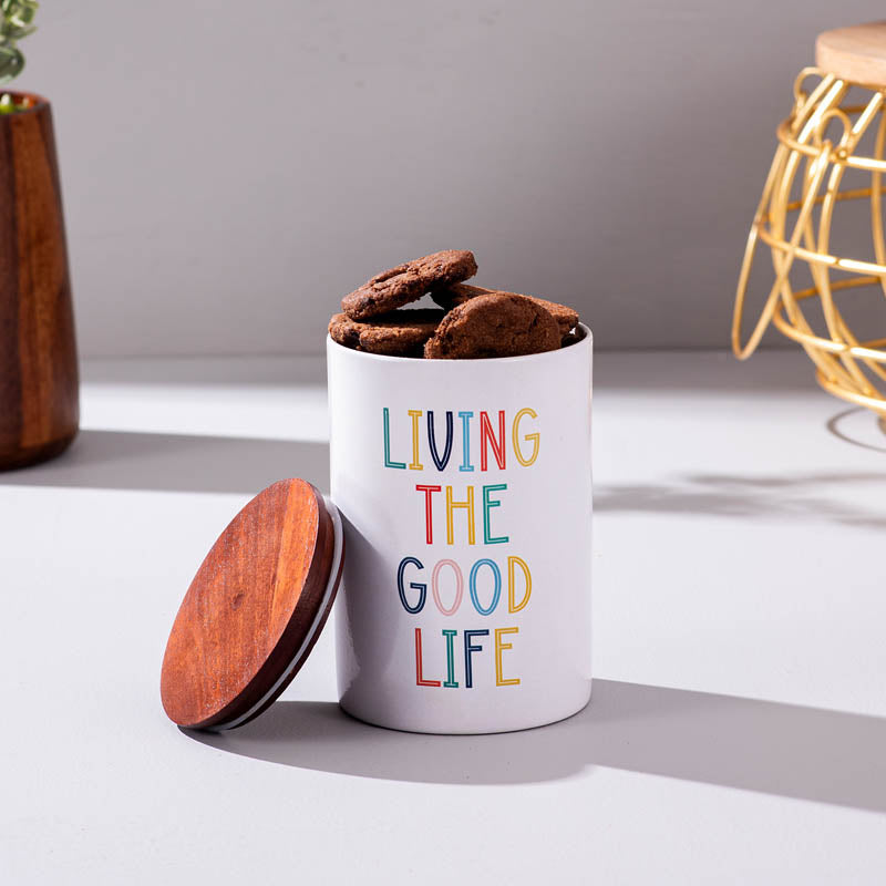 Living The Good Life Storage Jar