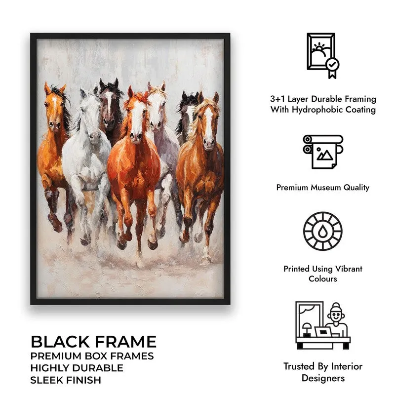 Storm of Hooves Horse Wall Painting With Black Frame media 10