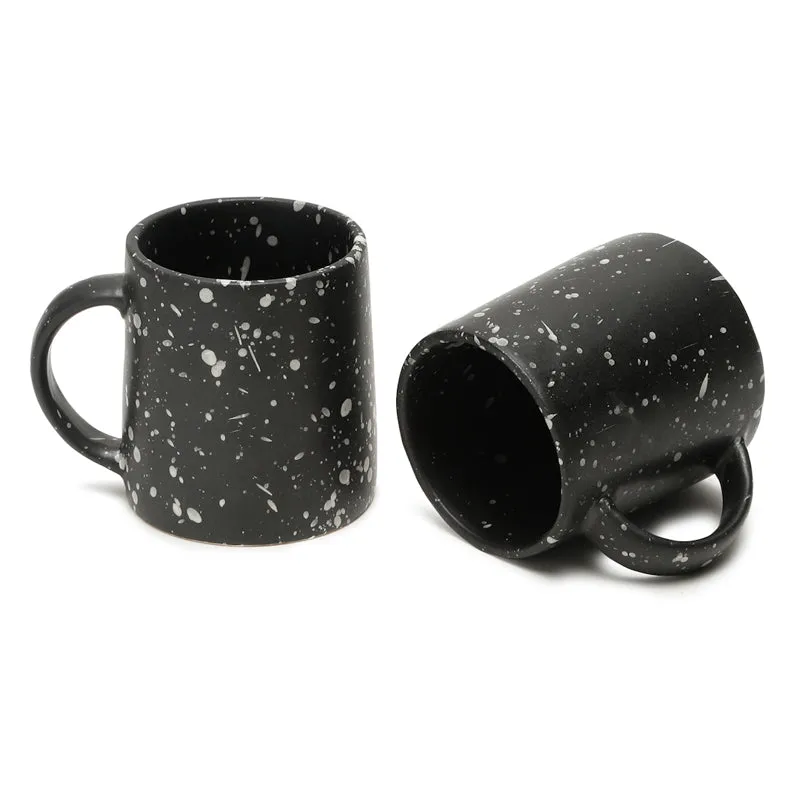 Splash Ceramic Coffee Mug (300 mL Each,Black) - Set Of Four media 5