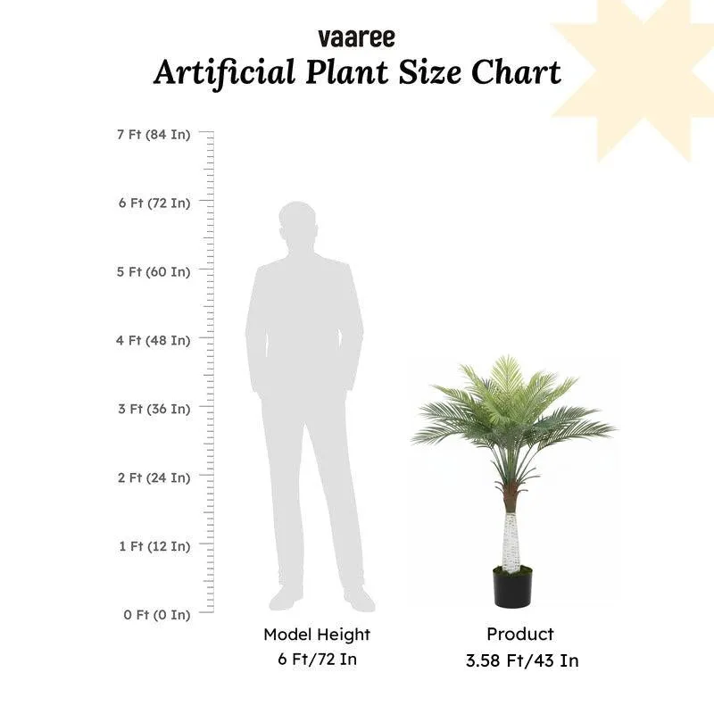 Faux Bottle Areca Plant With Black Plastic Pot - 3.61 ft media 6