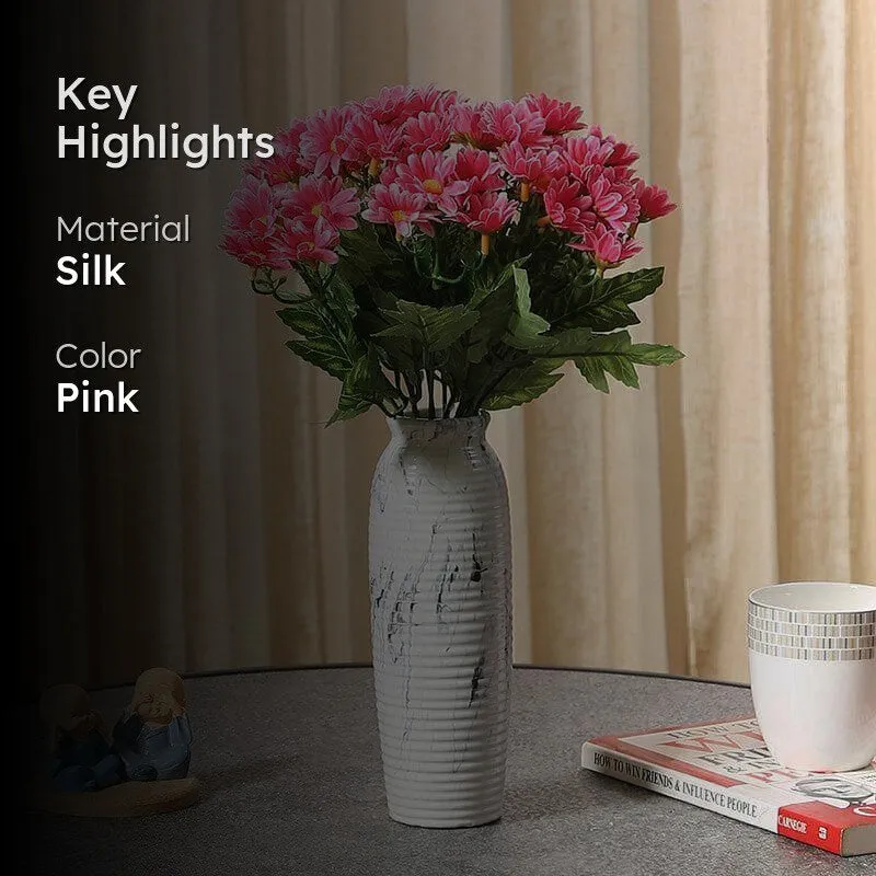 Faux Daisy Floral Bunch (Pink) - Set Of Two media 2