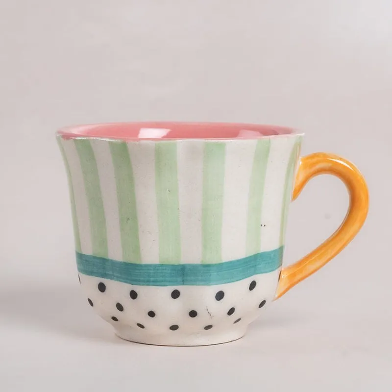 Fleur Bleu Handpainted Ceramic Tea Cup & Saucer (240 mL Each)- Set of Two media 3