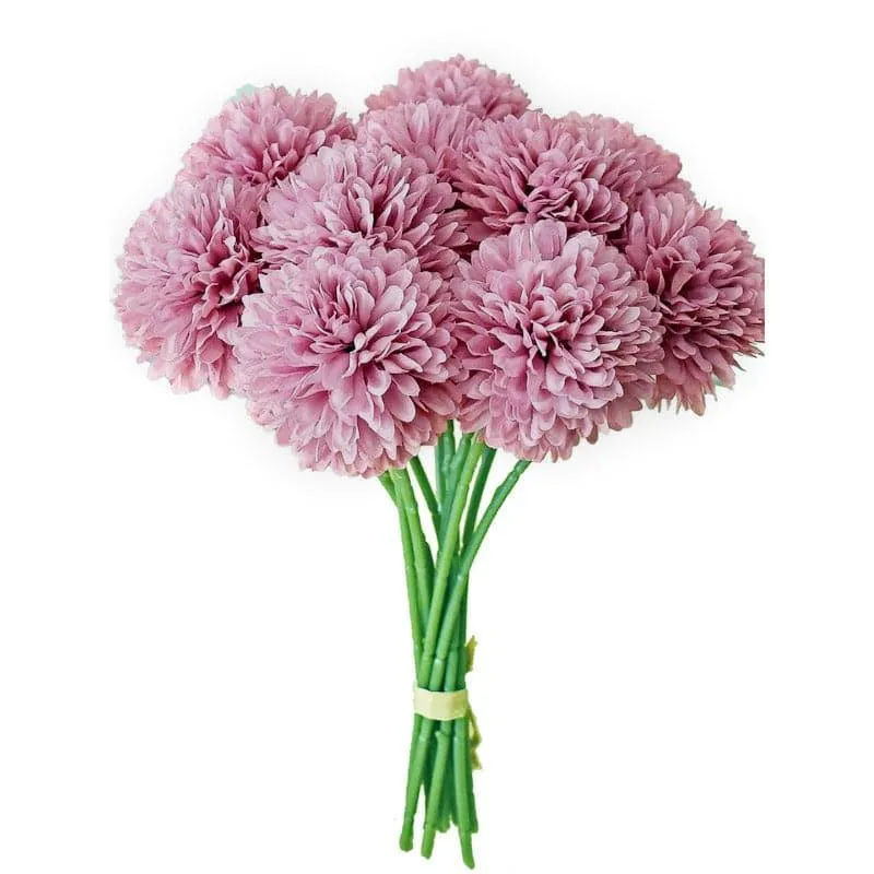 Faux Ja Dank Chrysanthemum Bunch (Pink) - Set Of Six media 3