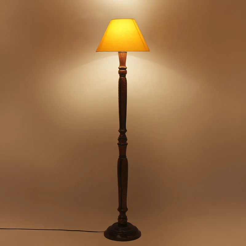 Hima Vintage Wooden Floor Lamp - Yellow media 4