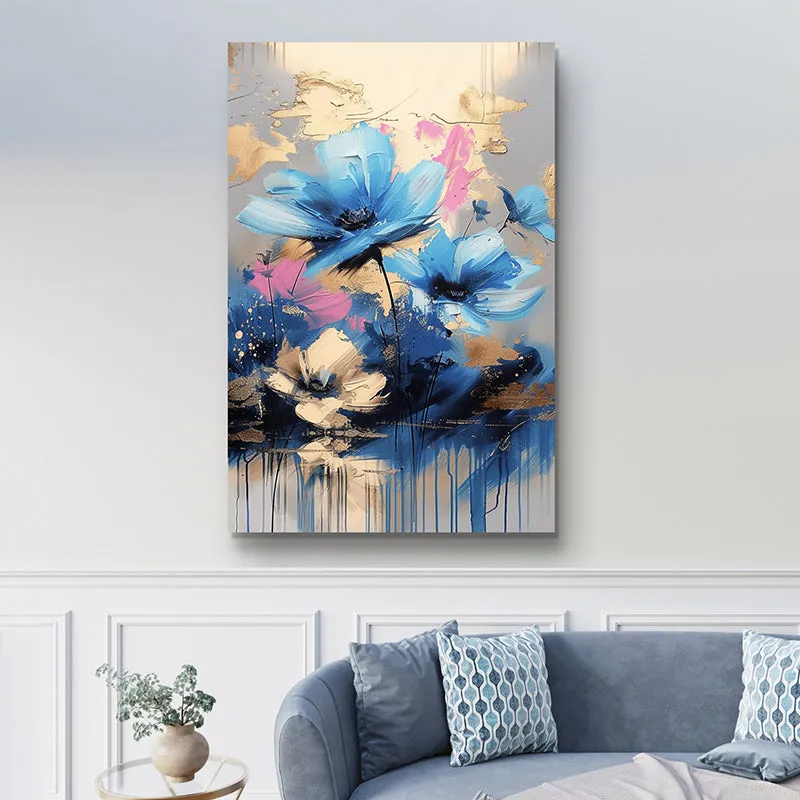 Blooms In Blue Wall Painting media 1