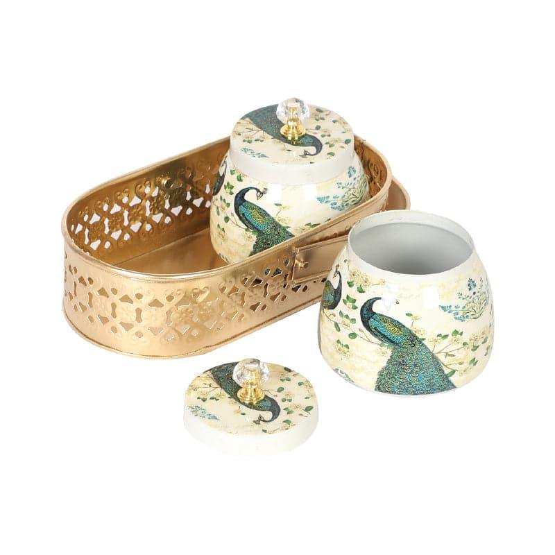 Mayoor ethnic Basket With Jar - Set Of Three media 3