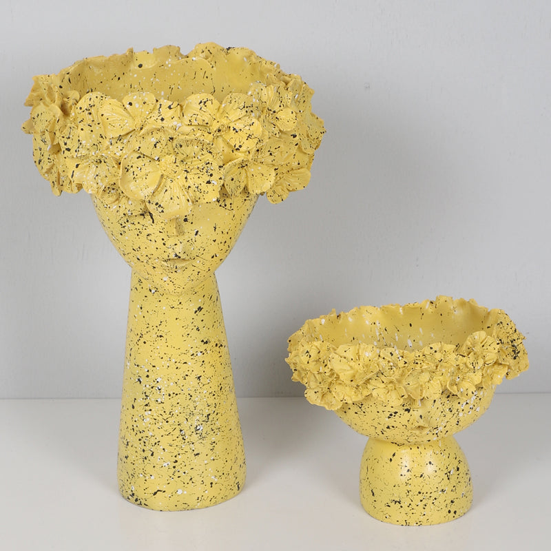 Flora Sculpt Showpiece (Yellow) - Set Of Two media 5