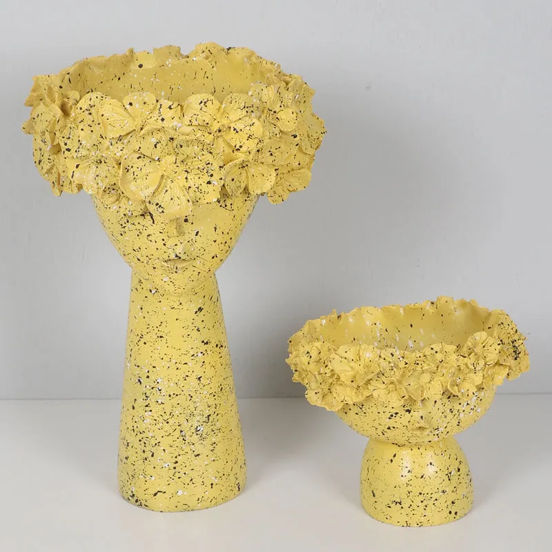 Flora Sculpt Showpiece (Yellow) - Set Of Two media 5