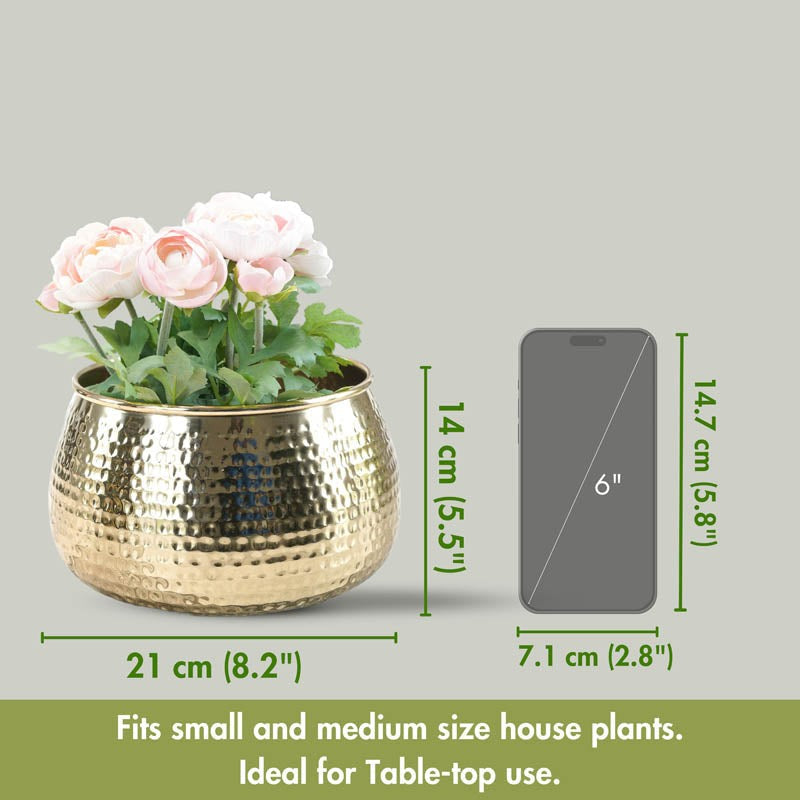 Classic Hammered  Planter - Gold media 4