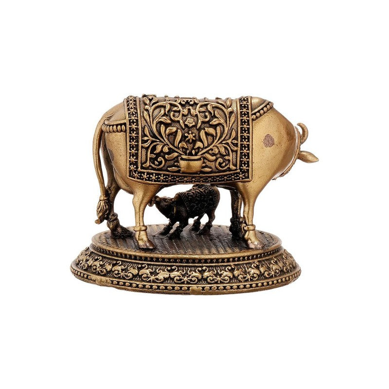 Divinia Sacred Cow & Calf Brass Idol media 6