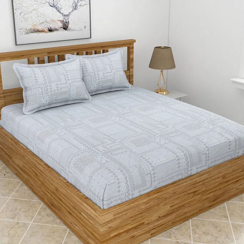Mathieu Cotton Bedsheet (Grey) - 210 TC media 1