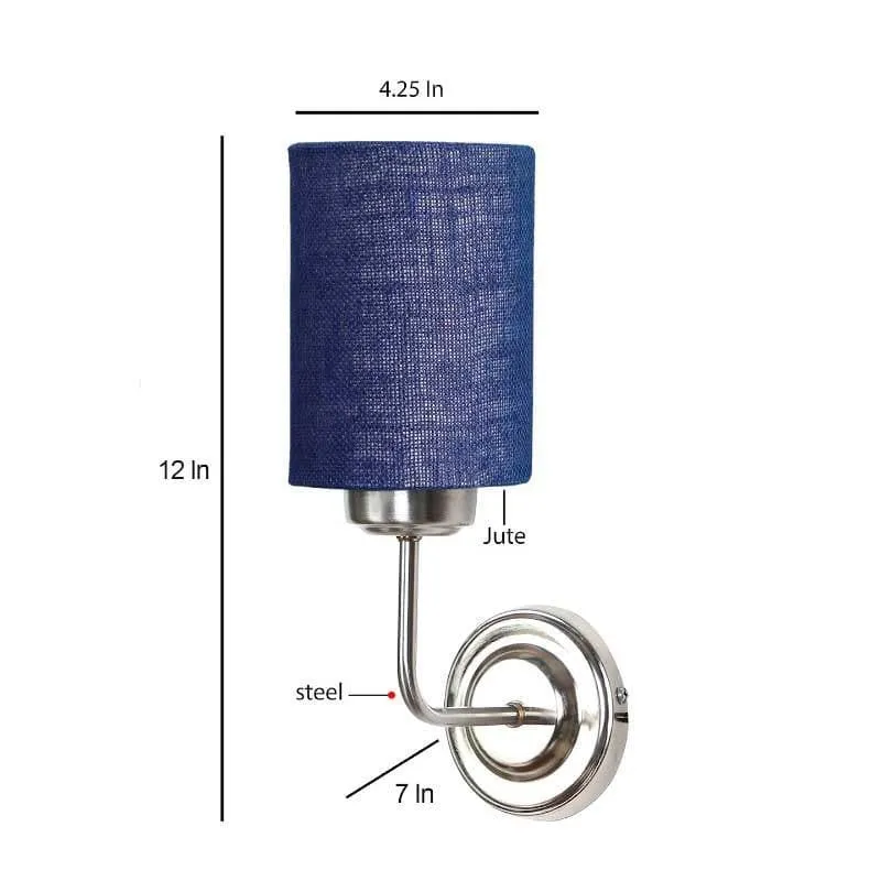 Biyox Cylindrical Fabric Wall Lamp - Blue media 6