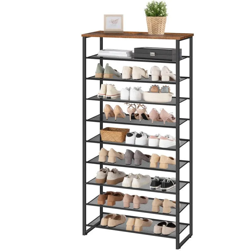 Flexible Metal Shoe Rack - Black,Brown media 4