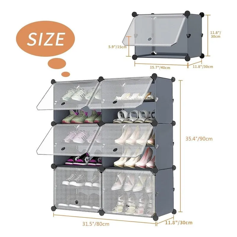 Wayfarer Grey Plastic & Metal Shoe Racks media 7