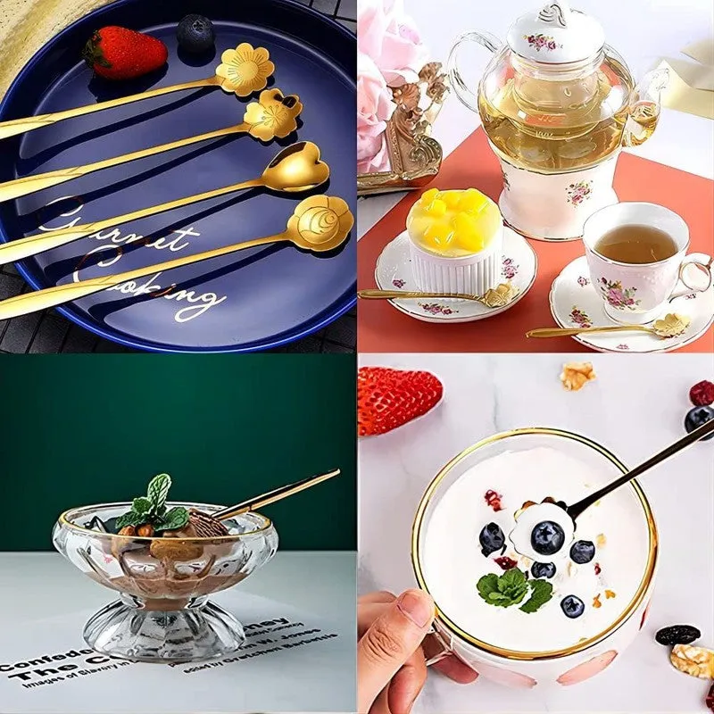 Prime Petal Steel Desert Spoon - Set of Four media 5
