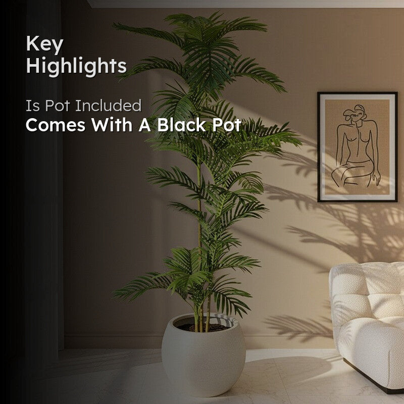 Greenly Artificial Dracaena Plant With Black Plastic Pot - 5 Feet media 2