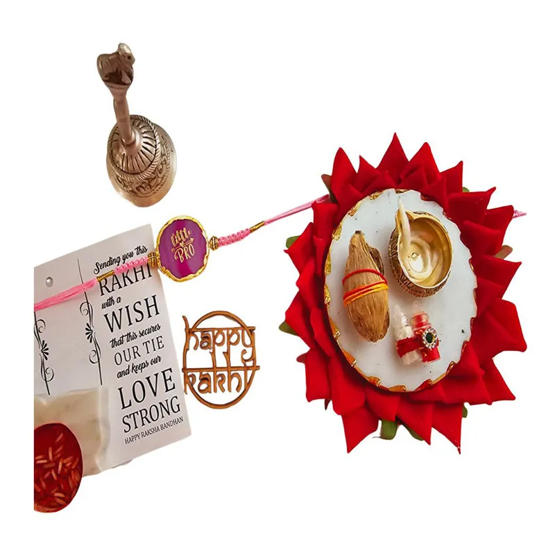 Bhai Behen Bond Pink Agate Rakhi Gift Set media 3