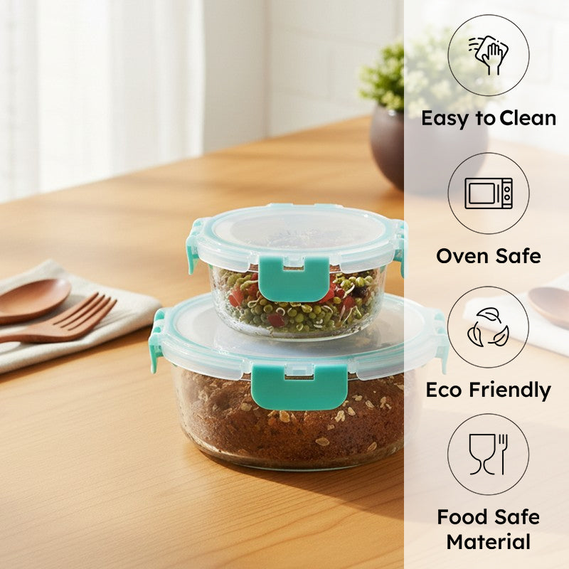 Nila Leak Proof Glass Lunch Box - Set Of Two