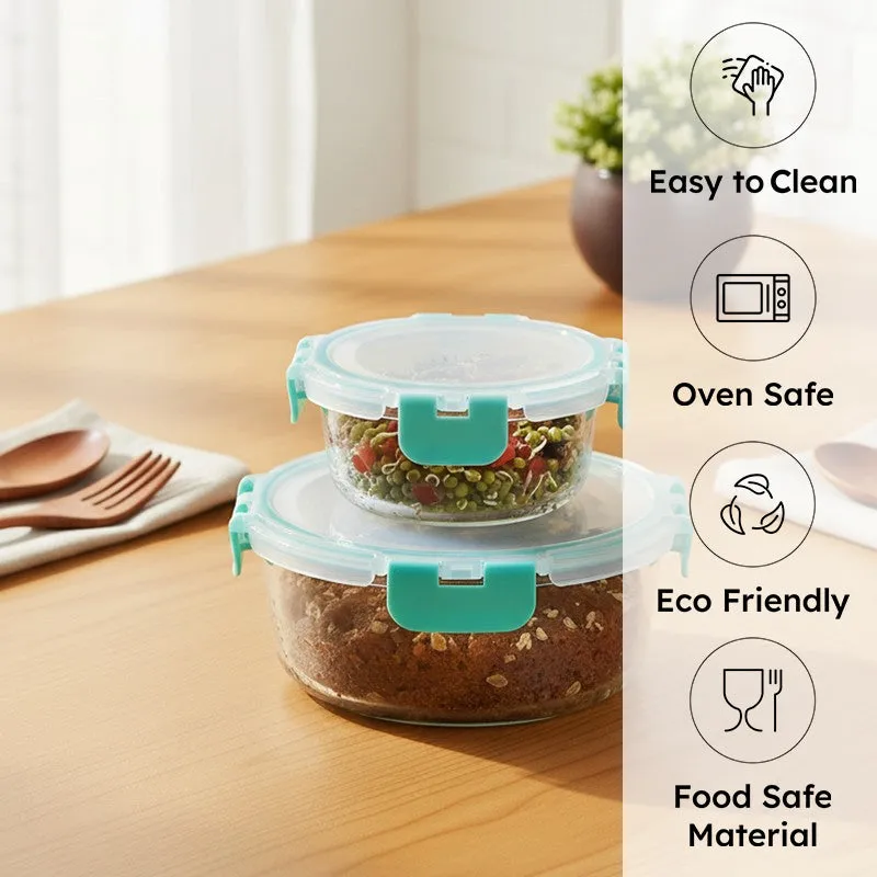 Nila Leak Proof Glass Lunch Box - Set Of Two media 1