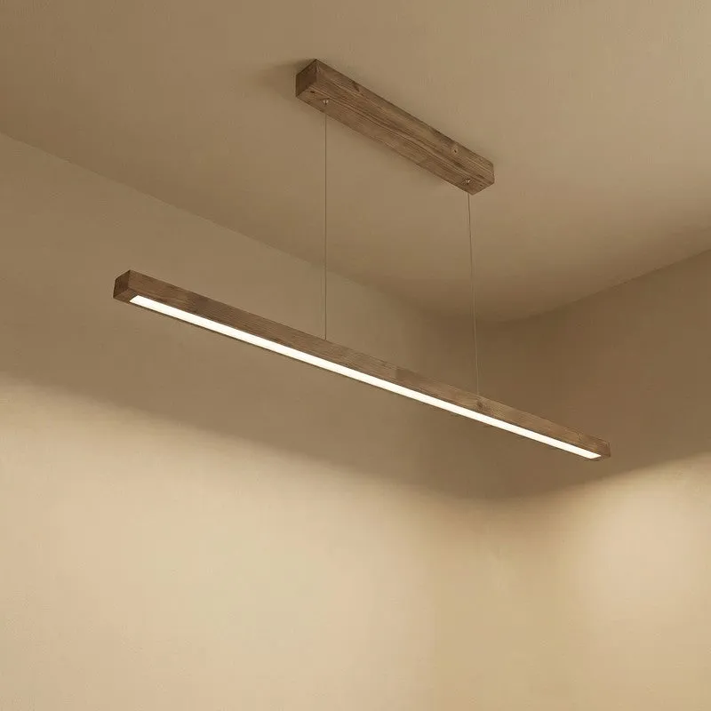 Helia Linear LED Wooden Ceiling Lamp - Brown media 5